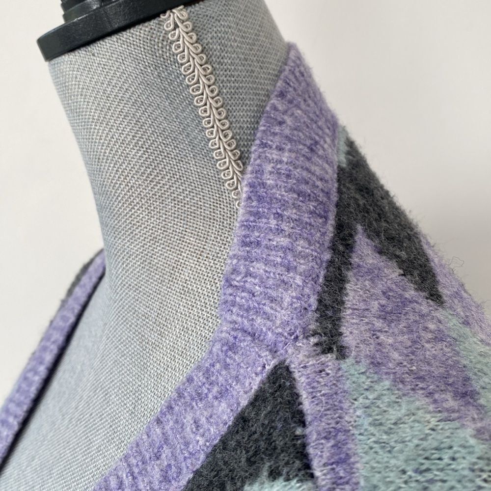 Hyfve Women’s Long Sleeve Lavender Geometric Button Cardigan Oversized sz S - Picture 8 of 15